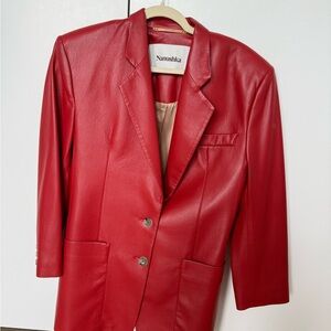 Nanushka Red Leather Blazer